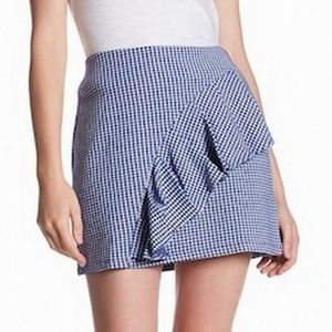 Topshop Checkered Ruffle Skirt size 6   B17